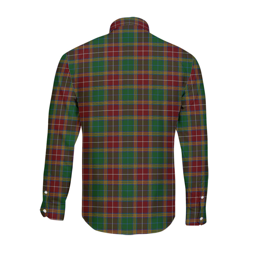 Baxter Tartan Long Sleeve Button Up Shirt with Family Crest - Tartanvibesclothing