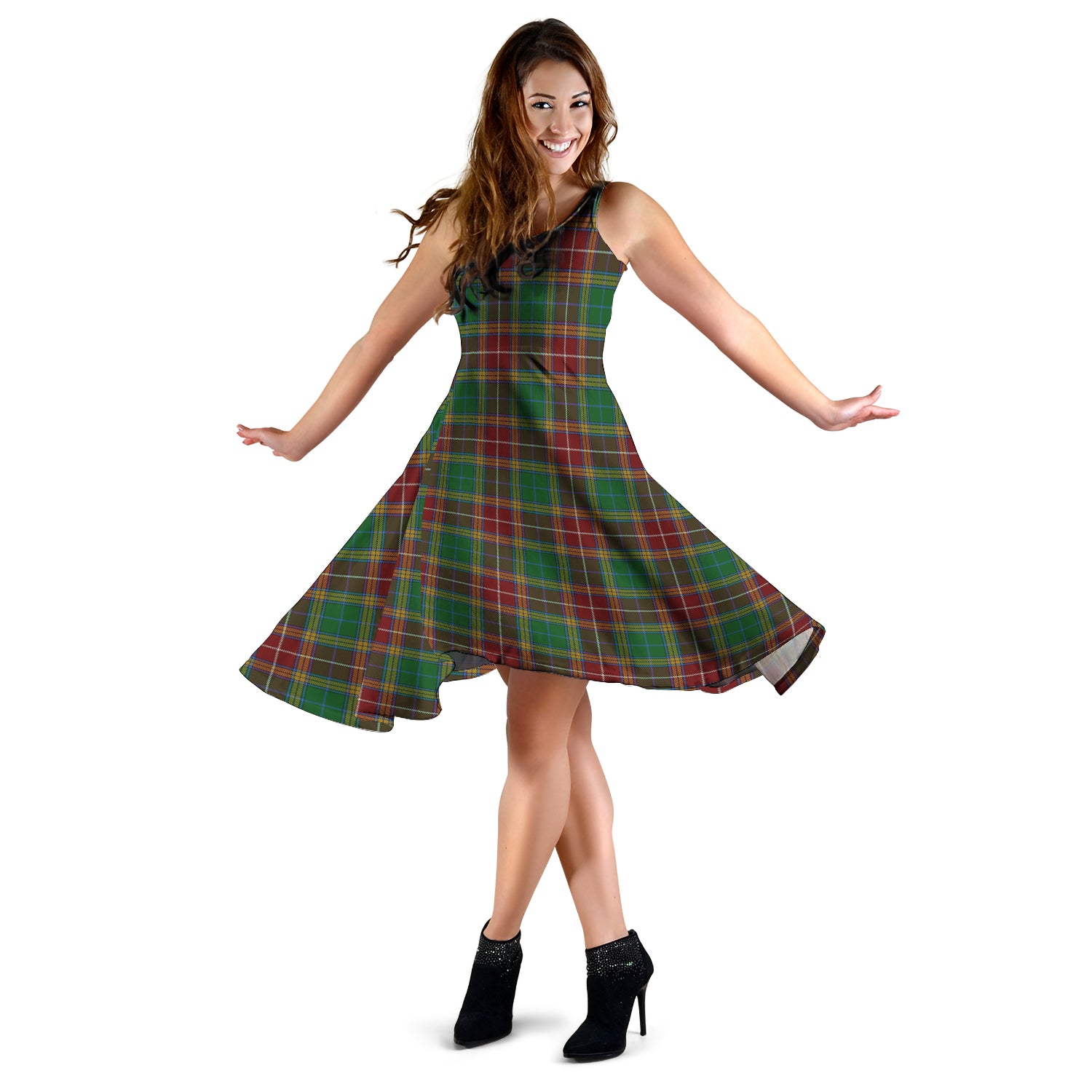 Baxter Tartan Sleeveless Midi Womens Dress - Tartanvibesclothing