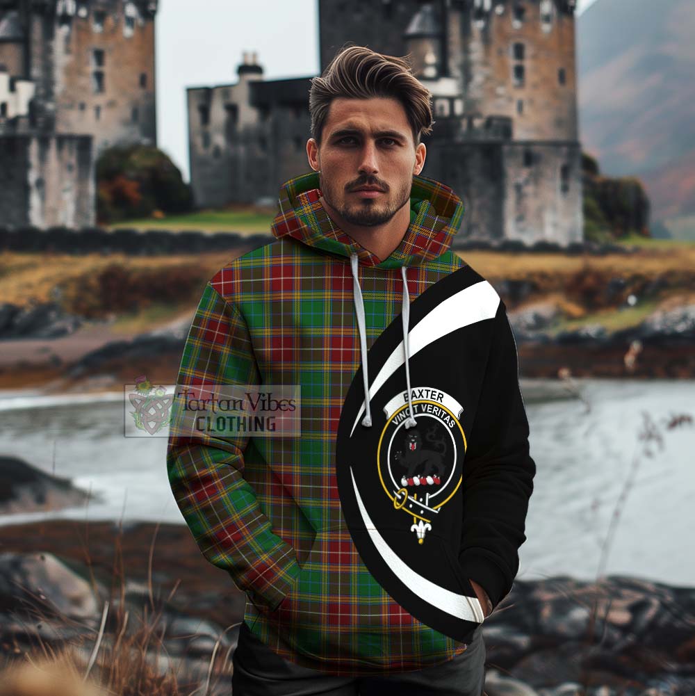 Tartan Vibes Clothing Baxter Tartan Cotton Hoodie with Family Crest Circle Style