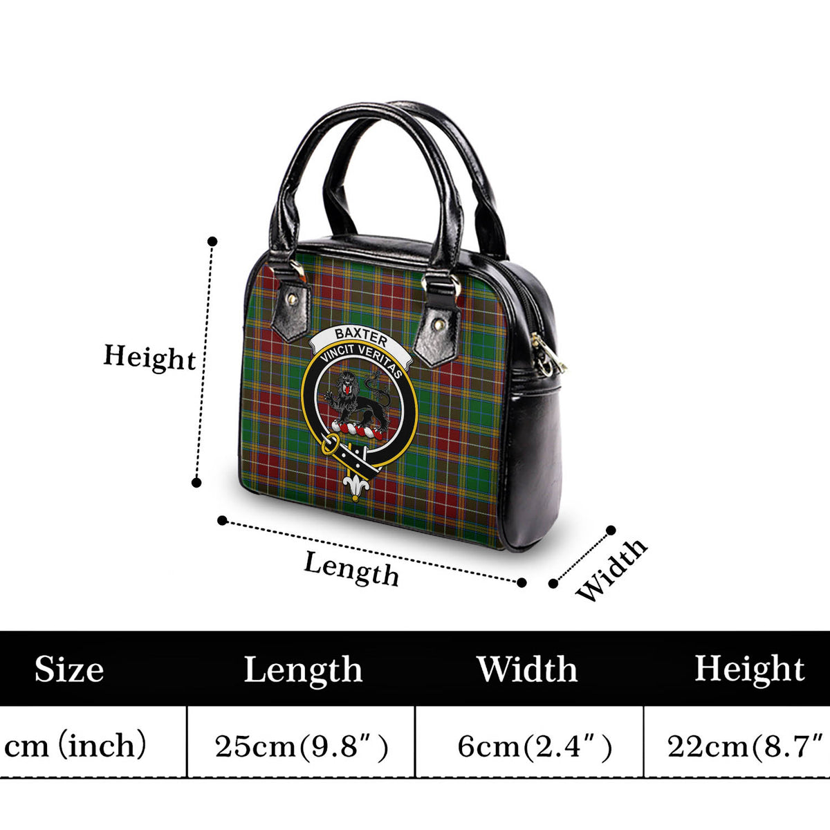 Baxter Tartan Shoulder Handbags with Family Crest - Tartan Vibes Clothing