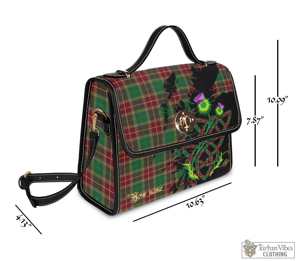 Tartan Vibes Clothing Baxter Tartan Waterproof Canvas Bag with Scotland Map and Thistle Celtic Accents