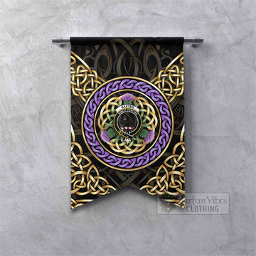 Baxter Clan Crest Gonfalon Celtic Scottish Thistle Fishtail - Tartan Vibes Clothing