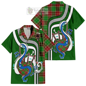 Baxter Modern Tartan Short Sleeve Button Shirt with Epic Bagpipe Style