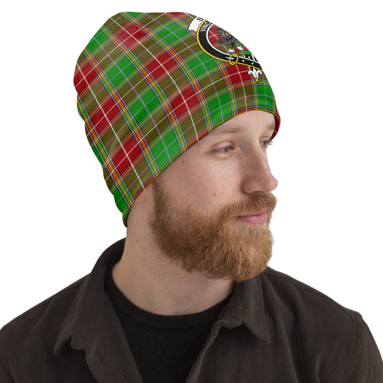 Baxter Modern Tartan Beanies Hat with Family Crest One Size 10.5*10.2 inches - Tartan Vibes Clothing