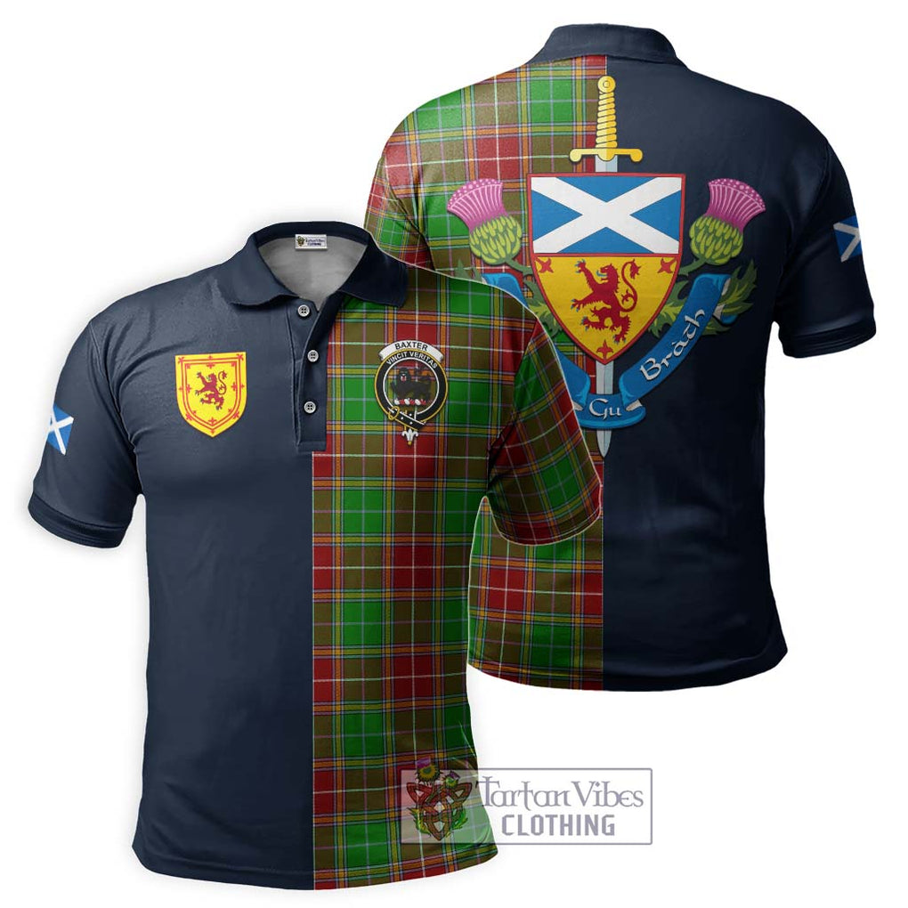 Tartan Vibes Clothing Baxter Modern Tartan Polo Shirt with Scottish Lion Royal Arm Half Style