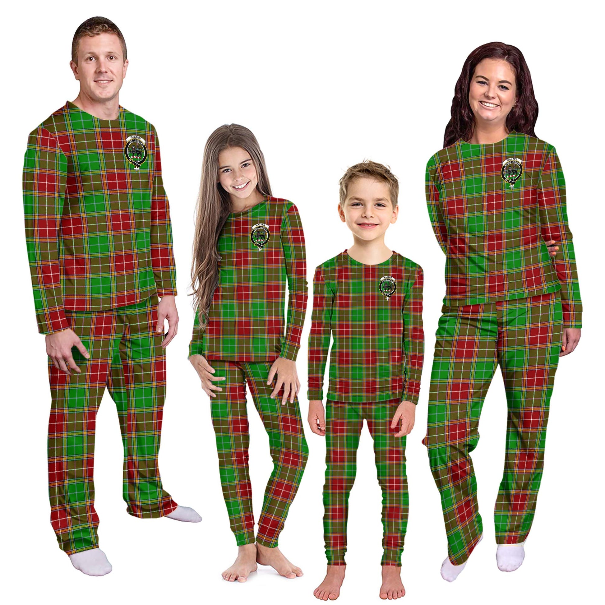 Baxter Modern Tartan Pajamas Family Set with Family Crest Kid - Tartan Vibes Clothing