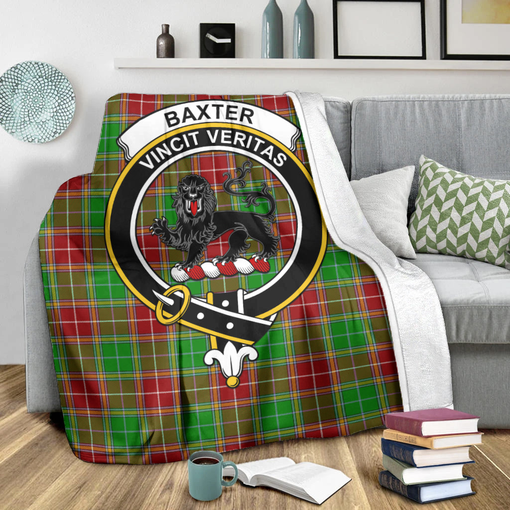 Baxter Modern Tartan Blanket with Family Crest - Tartanvibesclothing