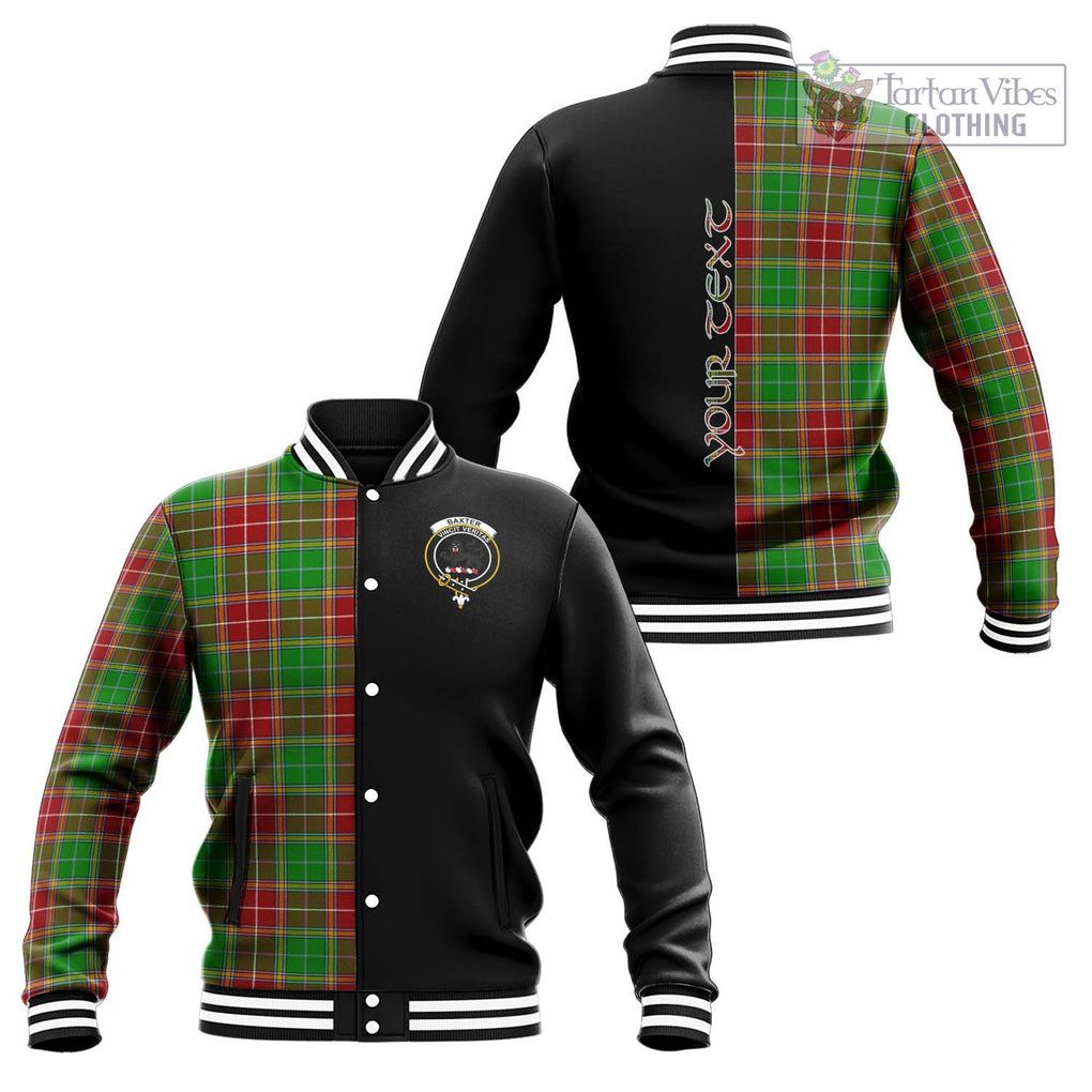 Baxter Modern Tartan Baseball Jacket with Family Crest and Half Of Me Style Unisex - Tartanvibesclothing Shop