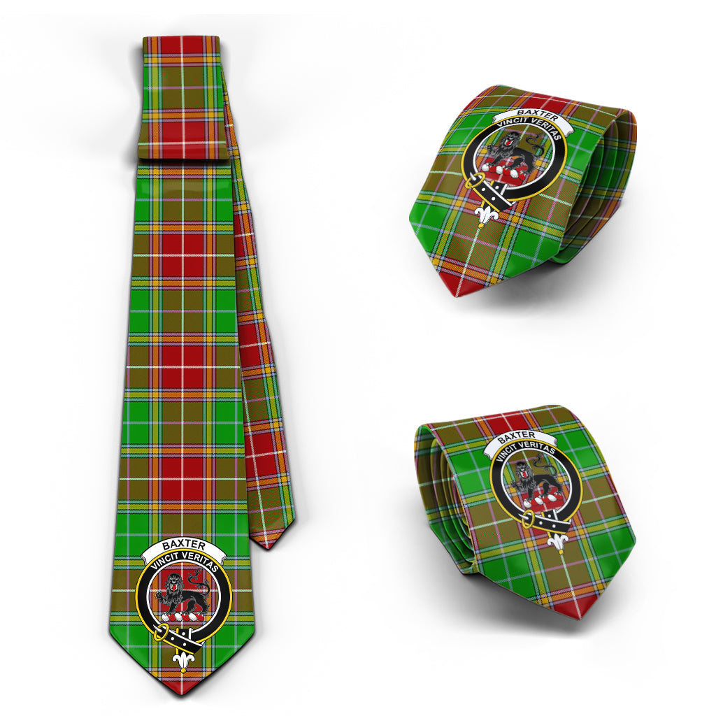 Baxter Modern Tartan Classic Necktie with Family Crest Necktie One Size - Tartan Vibes Clothing