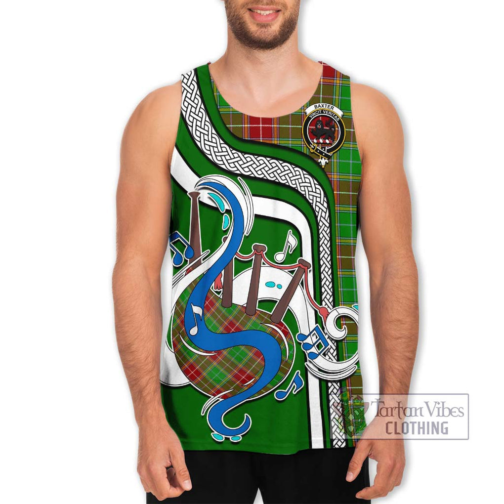 Baxter Modern Tartan Men's Tank Top with Epic Bagpipe Style Men - Tartanvibesclothing Shop