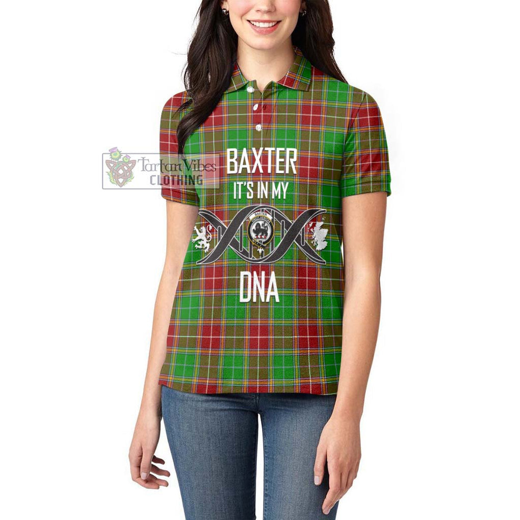 Baxter Modern Tartan Women's Polo Shirt with Family Crest DNA In Me Style Women - Tartanvibesclothing Shop