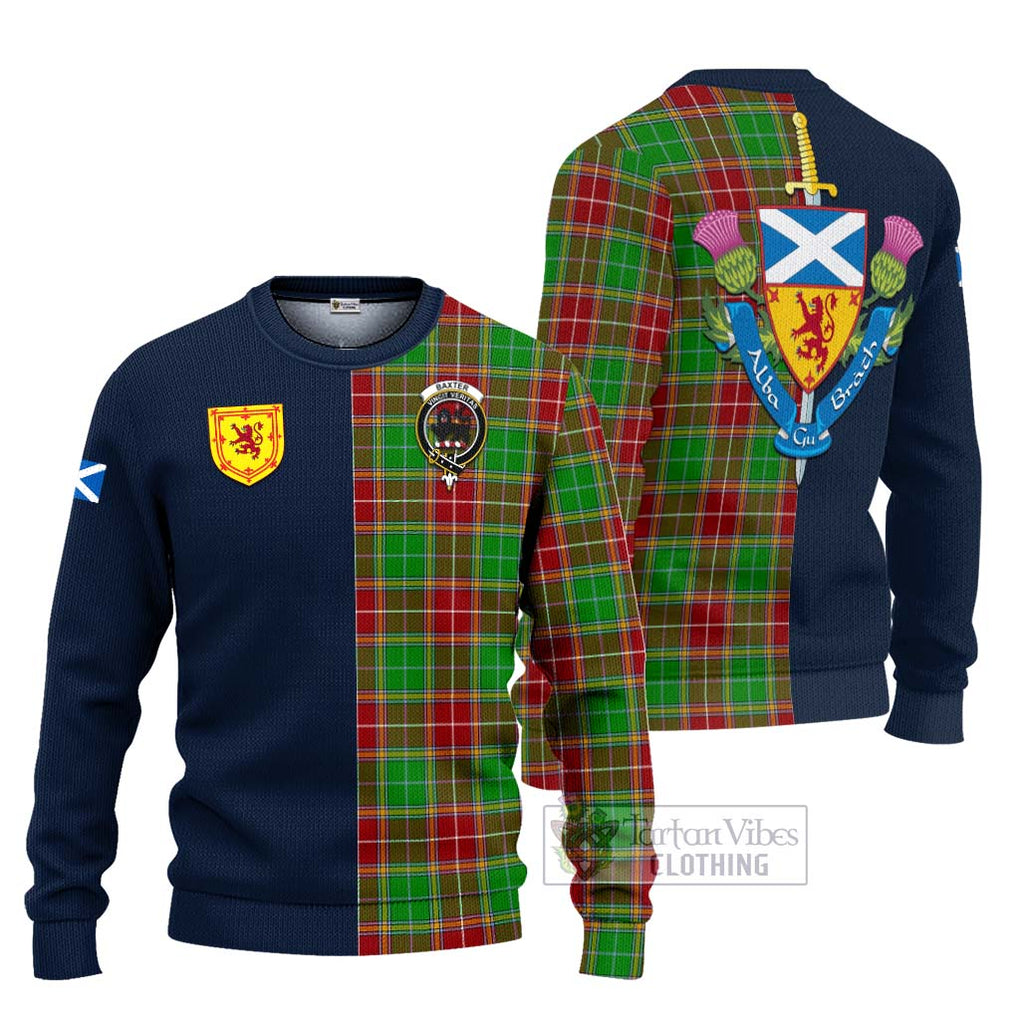 Tartan Vibes Clothing Baxter Modern Tartan Knitted Sweater with Scottish Lion Royal Arm Half Style