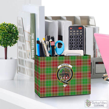 Baxter Modern Tartan Pen Holder with Family Crest