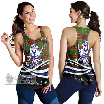 Baxter Modern Tartan Women's Racerback Tanks with Alba Gu Brath Regal Lion Emblem