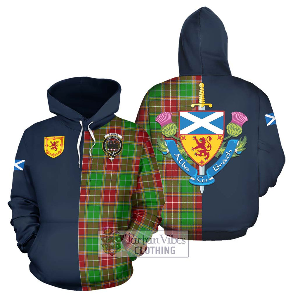 Tartan Vibes Clothing Baxter Modern Tartan Hoodie with Scottish Lion Royal Arm Half Style