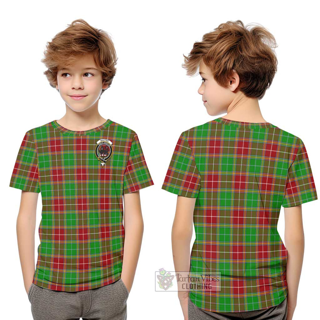 Baxter Modern Tartan Kid T-Shirt with Family Crest Youth XL Size14 - Tartanvibesclothing Shop