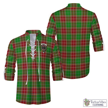 Baxter Modern Tartan Men's Scottish Traditional Jacobite Ghillie Kilt Shirt with Family Crest