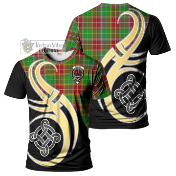 Baxter Modern Tartan T-Shirt with Family Crest and Celtic Symbol Style