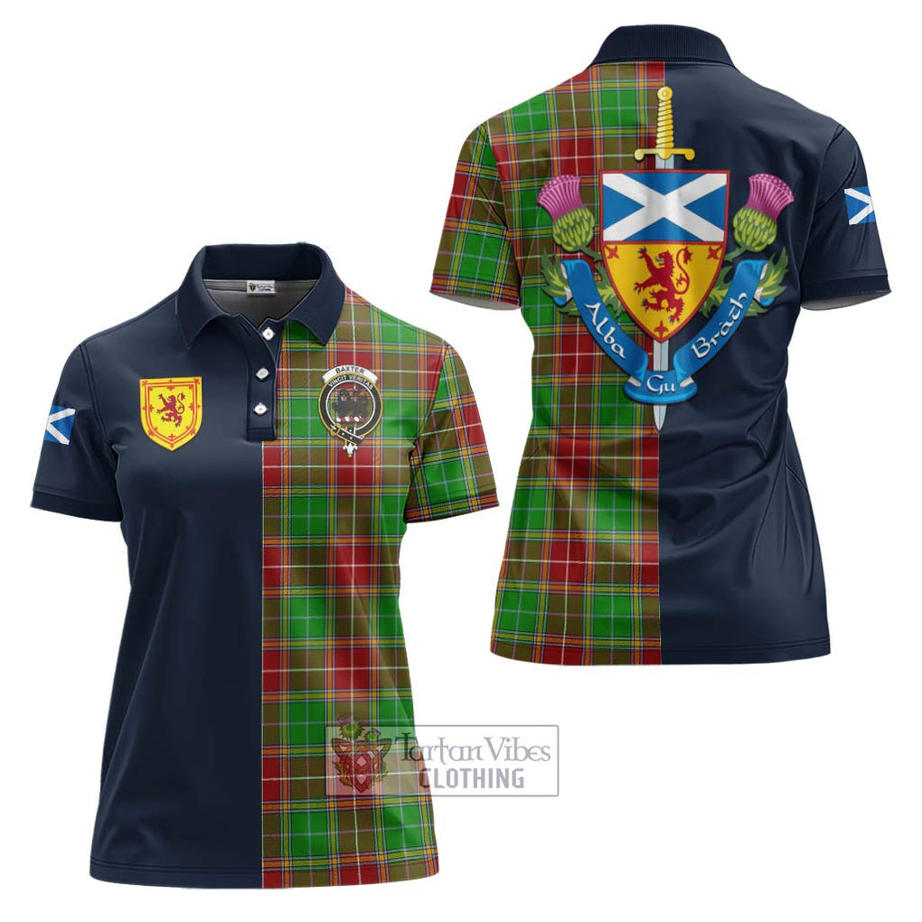 Tartan Vibes Clothing Baxter Modern Tartan Women's Polo Shirt with Scottish Lion Royal Arm Half Style