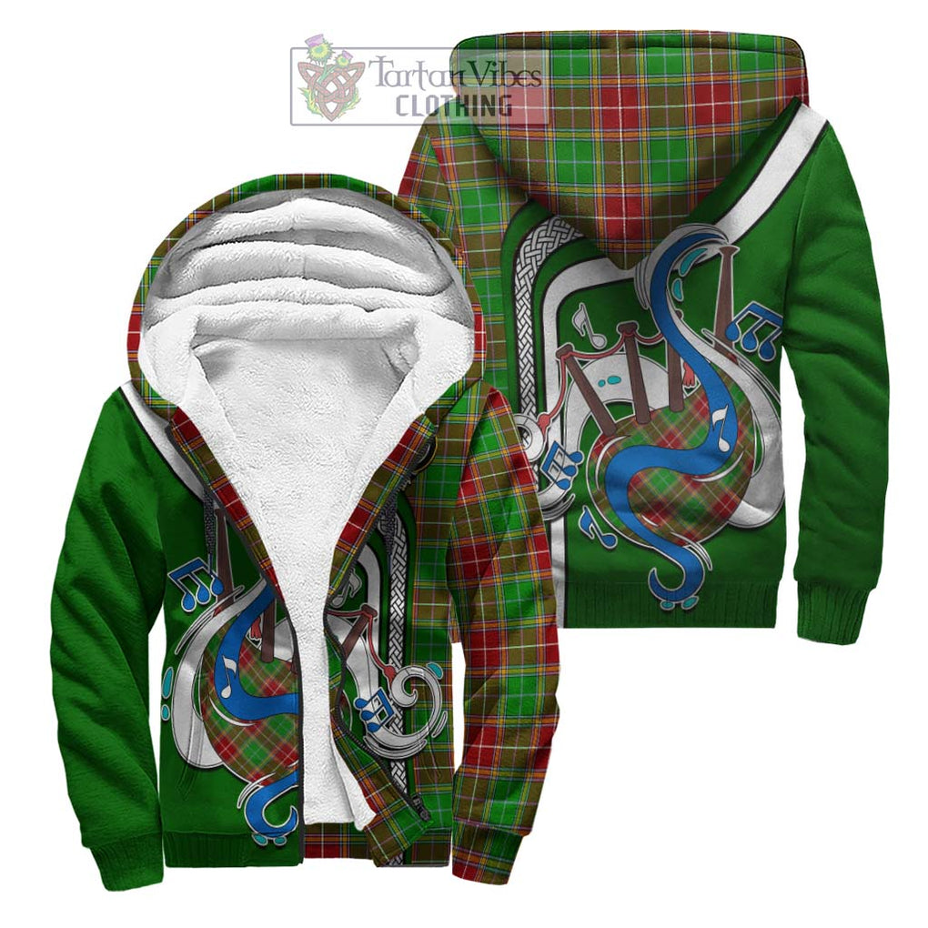 Baxter Modern Tartan Sherpa Hoodie with Epic Bagpipe Style Unisex S - Tartanvibesclothing Shop