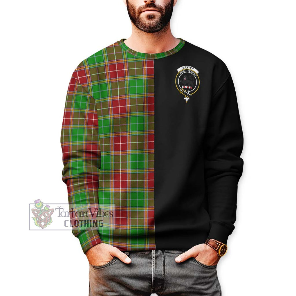 Baxter Modern Tartan Sweatshirt with Family Crest and Half Of Me Style Unisex - Tartanvibesclothing Shop