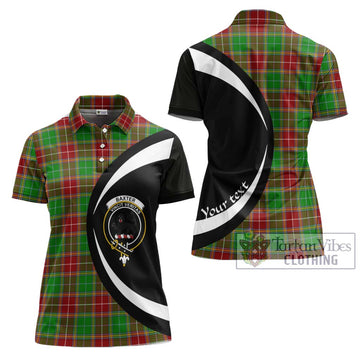 Baxter Modern Tartan Women's Polo Shirt with Family Crest Circle Style