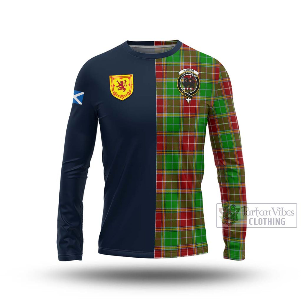 Tartan Vibes Clothing Baxter Modern Tartan Long Sleeve T-Shirt with Scottish Lion Royal Arm Half Style