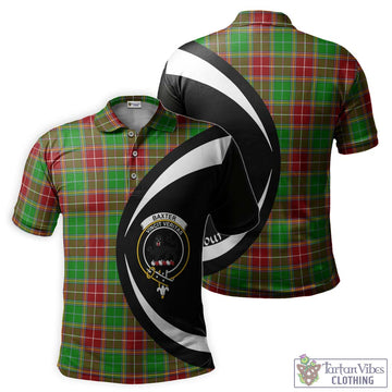 Baxter Modern Tartan Men's Polo Shirt with Family Crest Circle Style