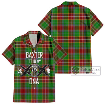 Baxter Modern Tartan Short Sleeve Button Shirt with Family Crest DNA In Me Style