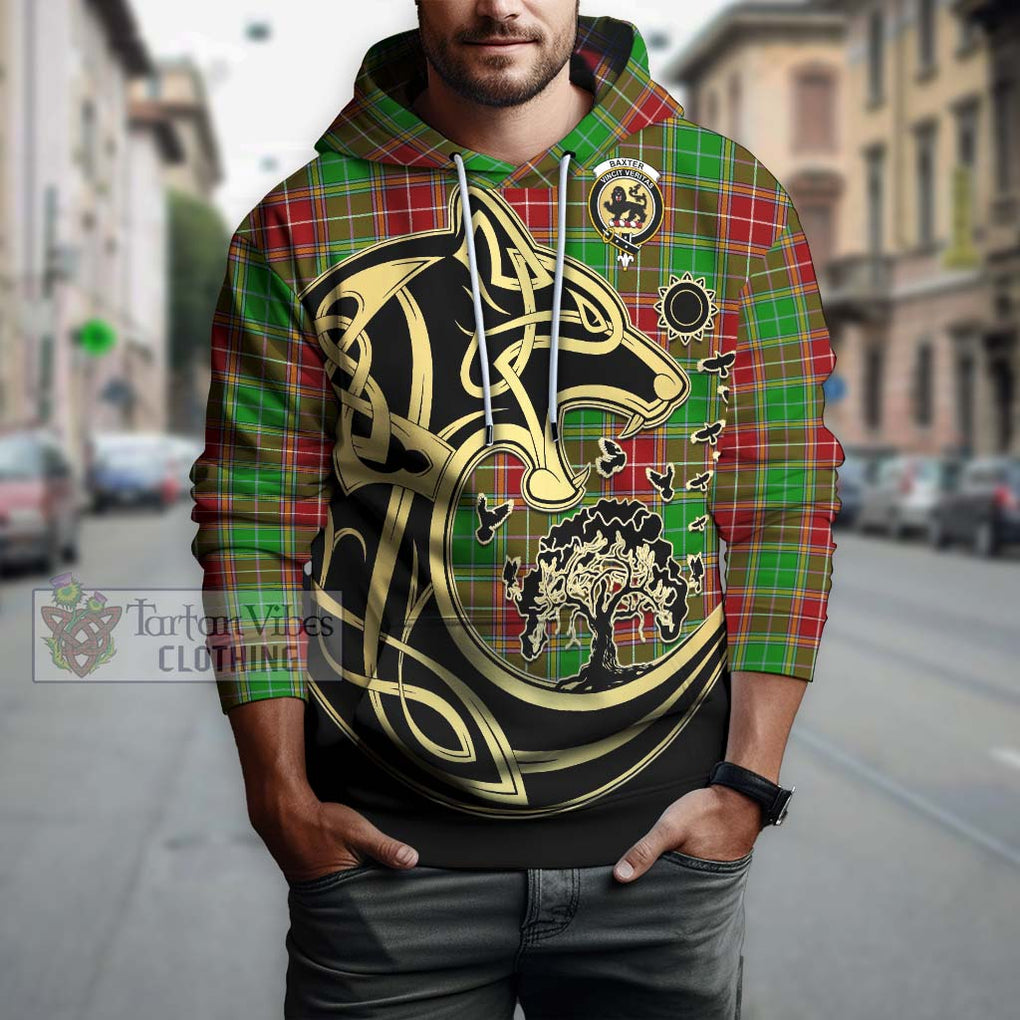 Baxter Modern Tartan Hoodie with Family Crest Celtic Wolf Style Zip Hoodie - Tartan Vibes Clothing