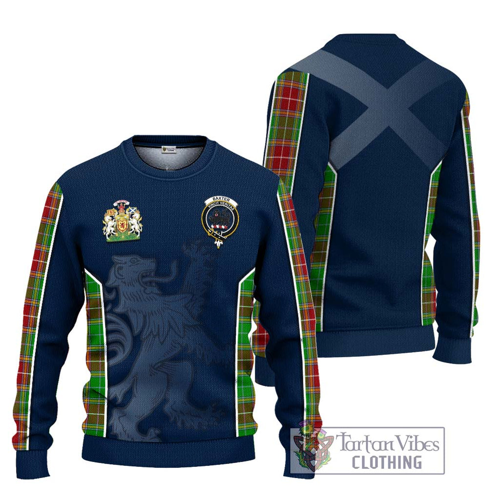 Baxter Modern Tartan Knitted Sweater with Family Crest and Lion Rampant Vibes Sport Style Unisex - Tartan Vibes Clothing