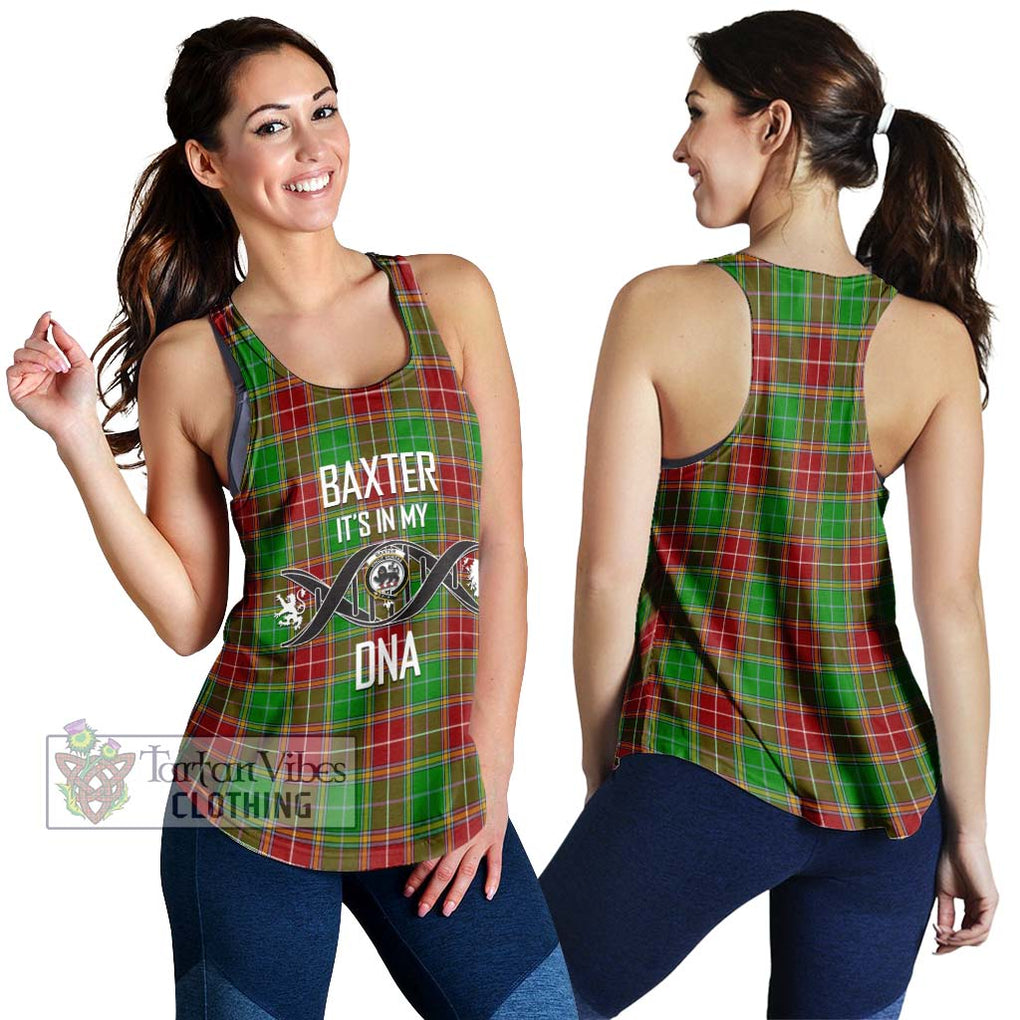 Baxter Modern Tartan Women's Racerback Tanks with Family Crest DNA In Me Style 4XL - Tartanvibesclothing Shop