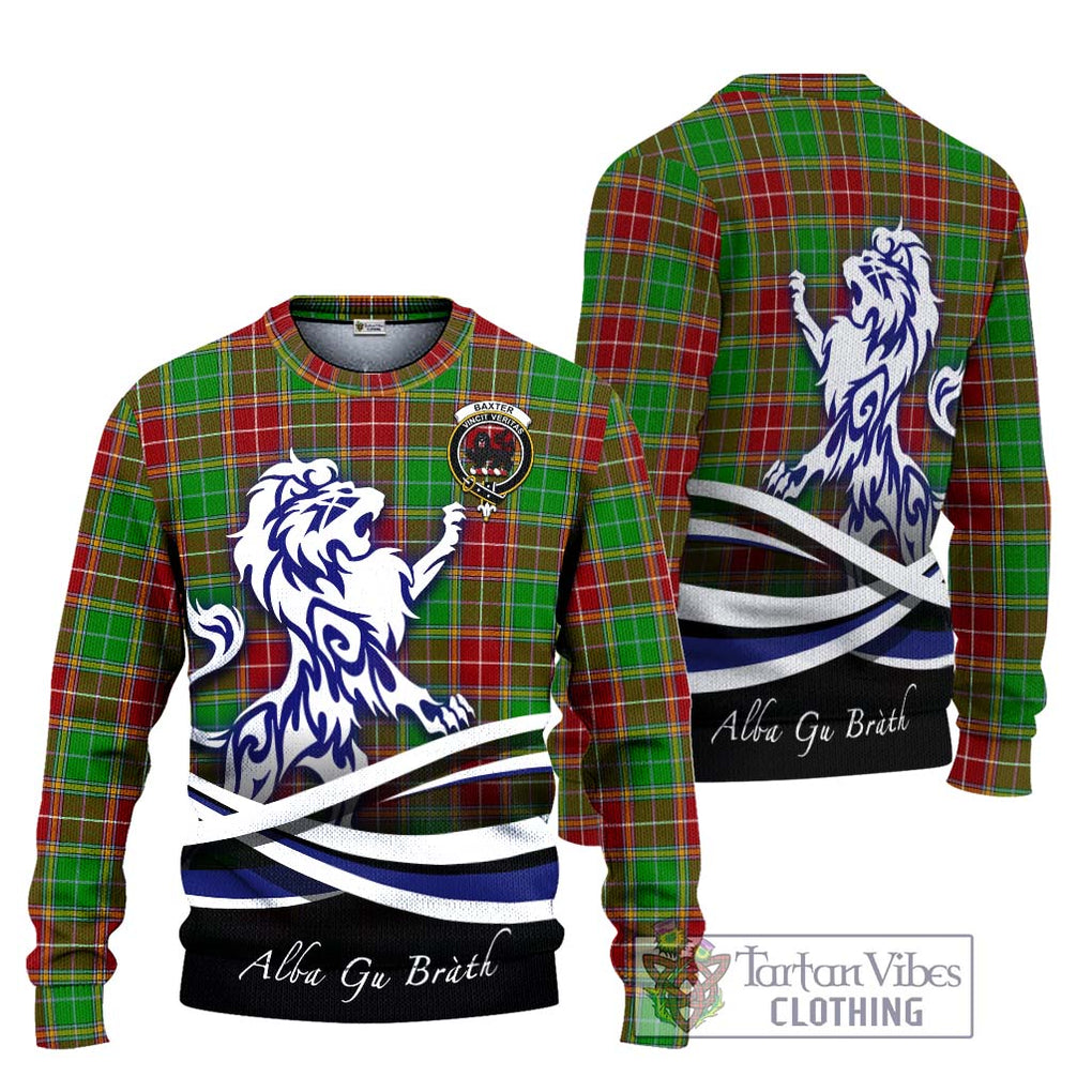 Baxter Modern Tartan Knitted Sweater with Alba Gu Brath Regal Lion Emblem Unisex - Tartanvibesclothing Shop