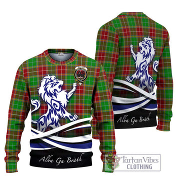 Baxter Modern Tartan Ugly Sweater with Alba Gu Brath Regal Lion Emblem