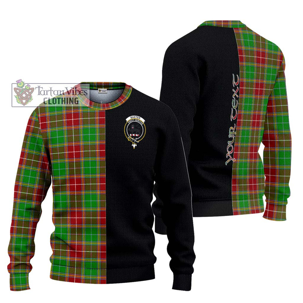 Baxter Modern Tartan Knitted Sweater with Family Crest and Half Of Me Style Unisex - Tartanvibesclothing Shop