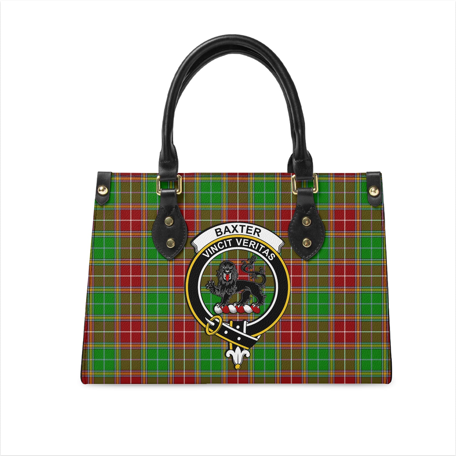 Baxter Modern Tartan Leather Bag with Family Crest One Size 29*11*20 cm - Tartanvibesclothing