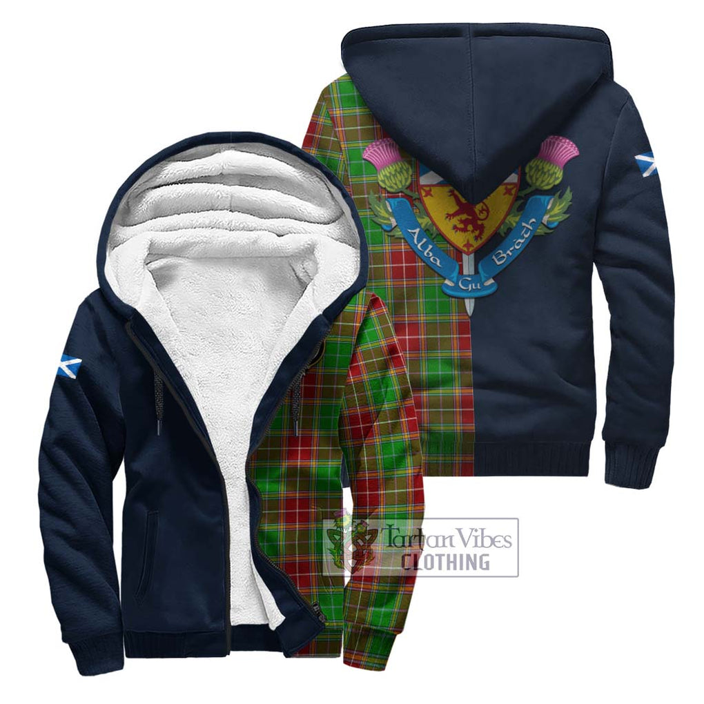 Tartan Vibes Clothing Baxter Modern Tartan Sherpa Hoodie with Scottish Lion Royal Arm Half Style