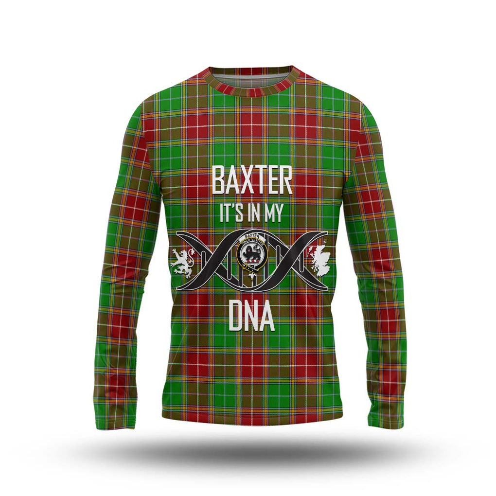 Baxter Modern Tartan Long Sleeve T-Shirt with Family Crest DNA In Me Style Unisex - Tartanvibesclothing Shop