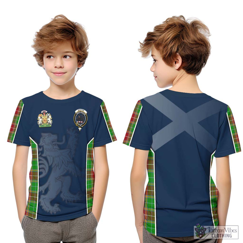 Baxter Modern Tartan Kid T-Shirt with Family Crest and Lion Rampant Vibes Sport Style Youth XL Size14 - Tartan Vibes Clothing