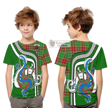 Baxter Modern Tartan Kid T-Shirt with Epic Bagpipe Style