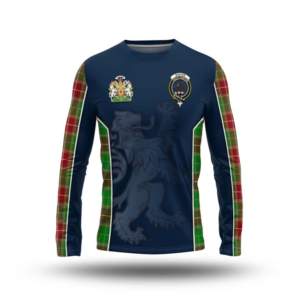 Baxter Modern Tartan Long Sleeve T-Shirt with Family Crest and Lion Rampant Vibes Sport Style Unisex - Tartan Vibes Clothing