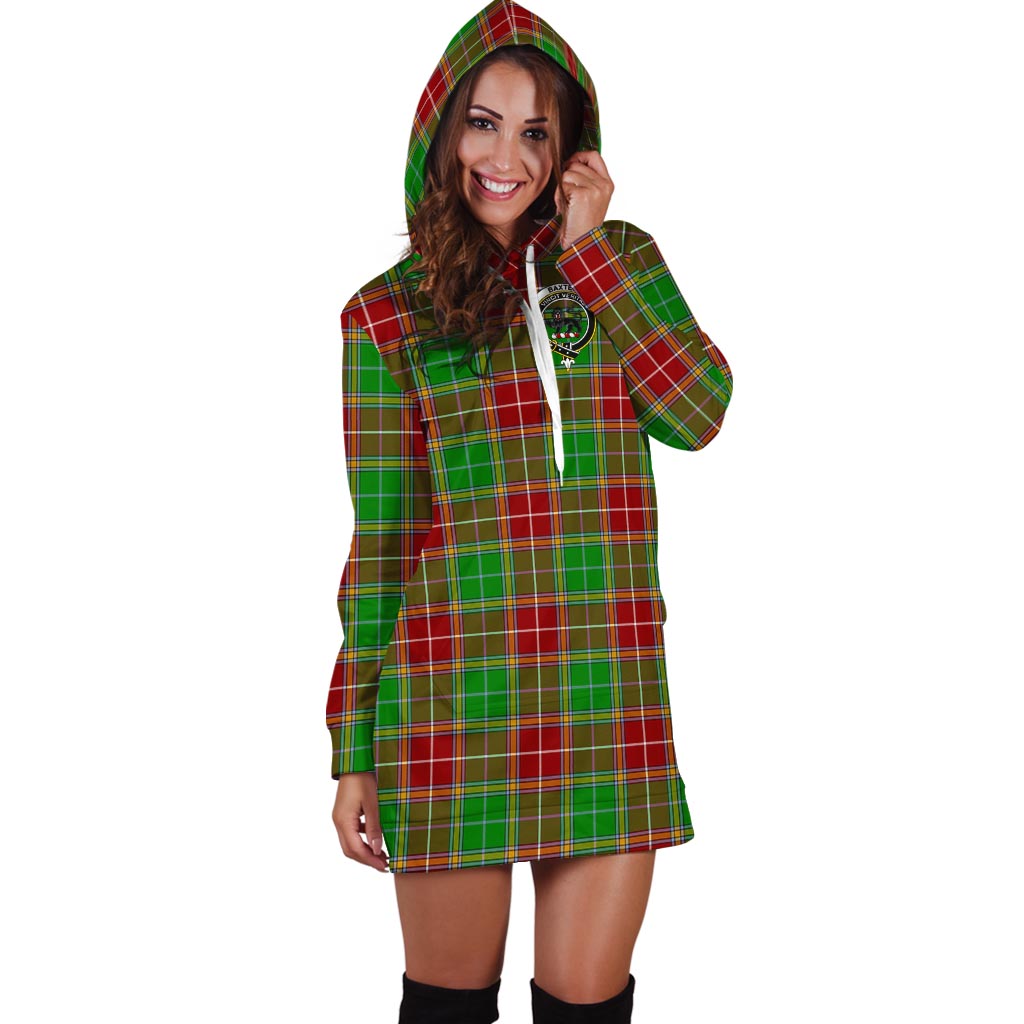 Baxter Modern Tartan Hoodie Dress with Family Crest - Tartan Vibes Clothing