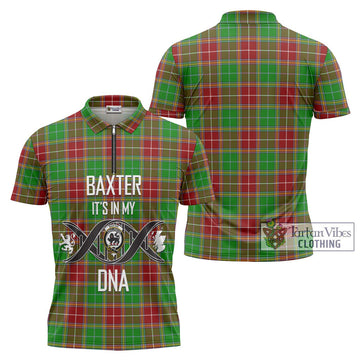 Baxter Modern Tartan Zipper Polo Shirt with Family Crest DNA In Me Style