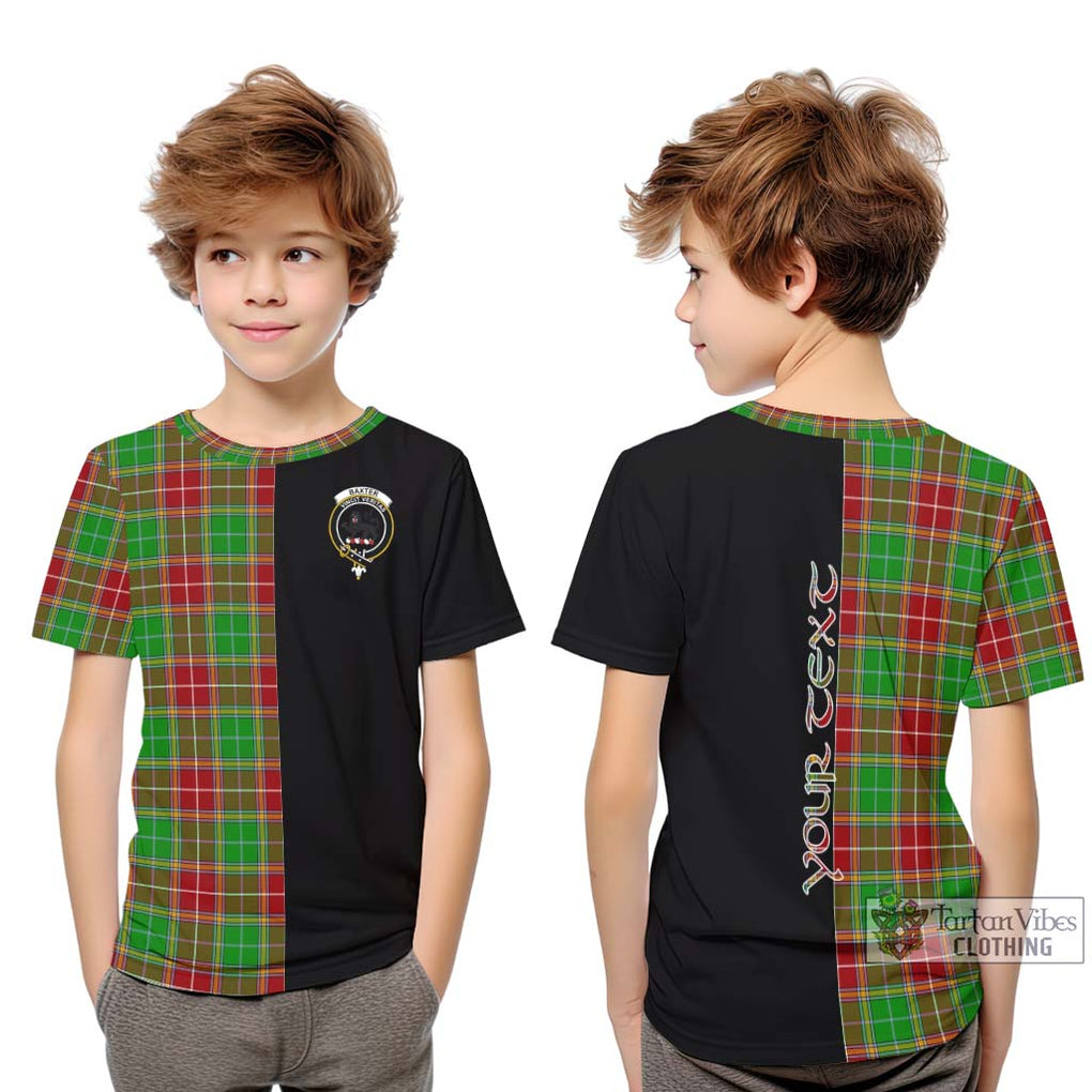 Baxter Modern Tartan Kid T-Shirt with Family Crest and Half Of Me Style Youth XL Size14 - Tartanvibesclothing Shop