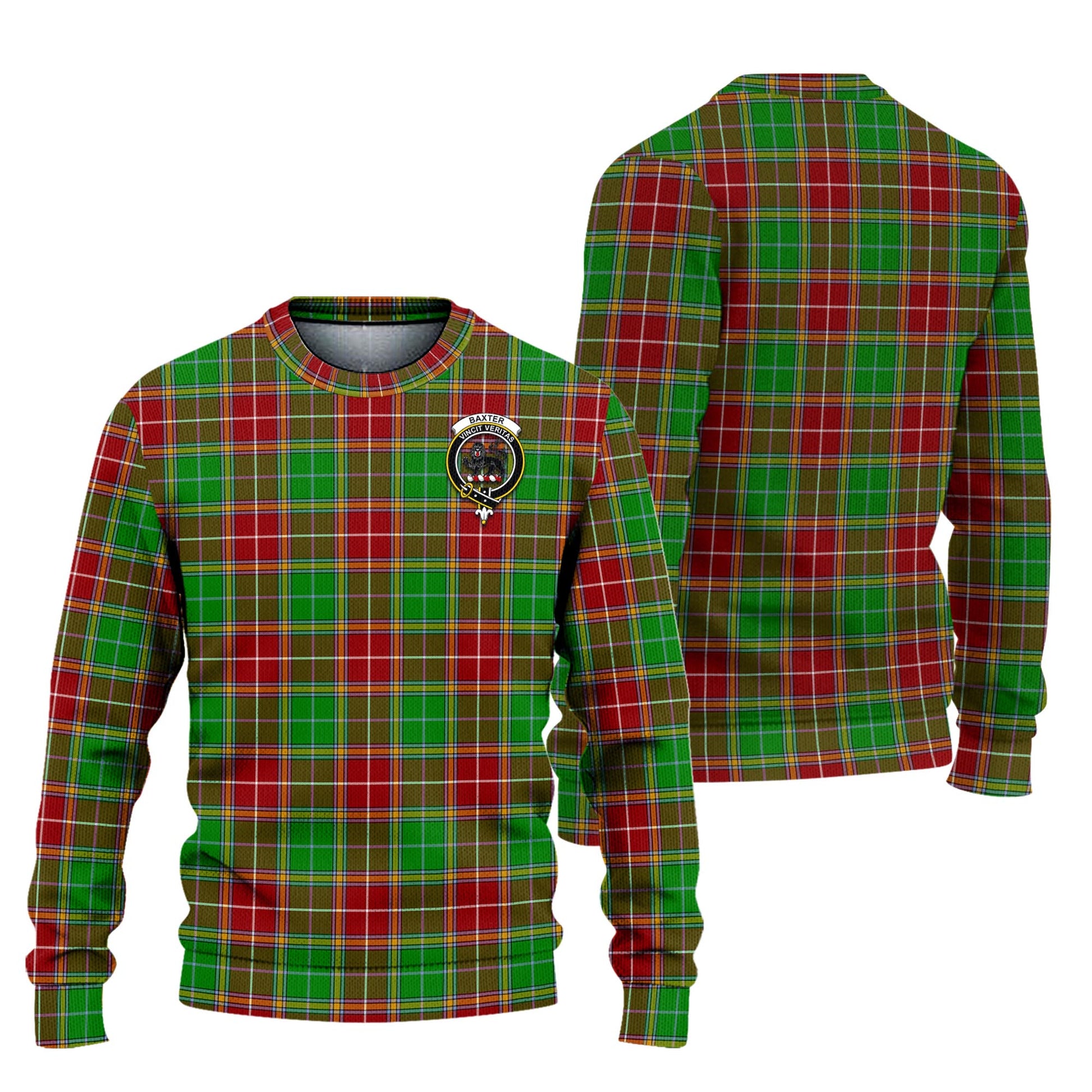 Baxter Modern Tartan Knitted Sweater with Family Crest Unisex - Tartanvibesclothing