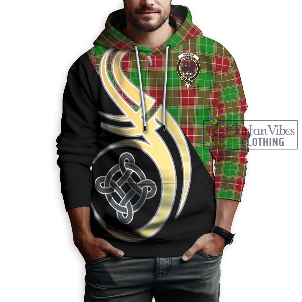 Baxter Modern Tartan Hoodie with Family Crest and Celtic Symbol Style Zip Hoodie - Tartan Vibes Clothing