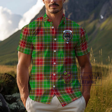 Baxter Modern Tartan Cotton Hawaiian Shirt with Family Crest