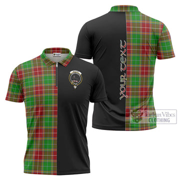 Baxter Modern Tartan Zipper Polo Shirt with Family Crest and Half Of Me Style