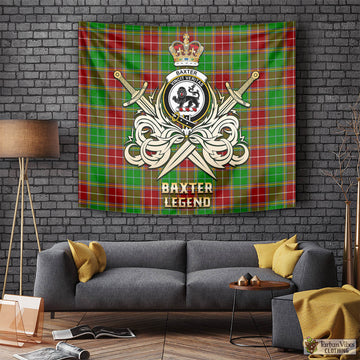 Baxter Modern Tartan Tapestry with Clan Crest and the Golden Sword of Courageous Legacy