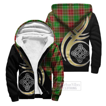 Baxter Modern Tartan Sherpa Hoodie with Family Crest and Celtic Symbol Style